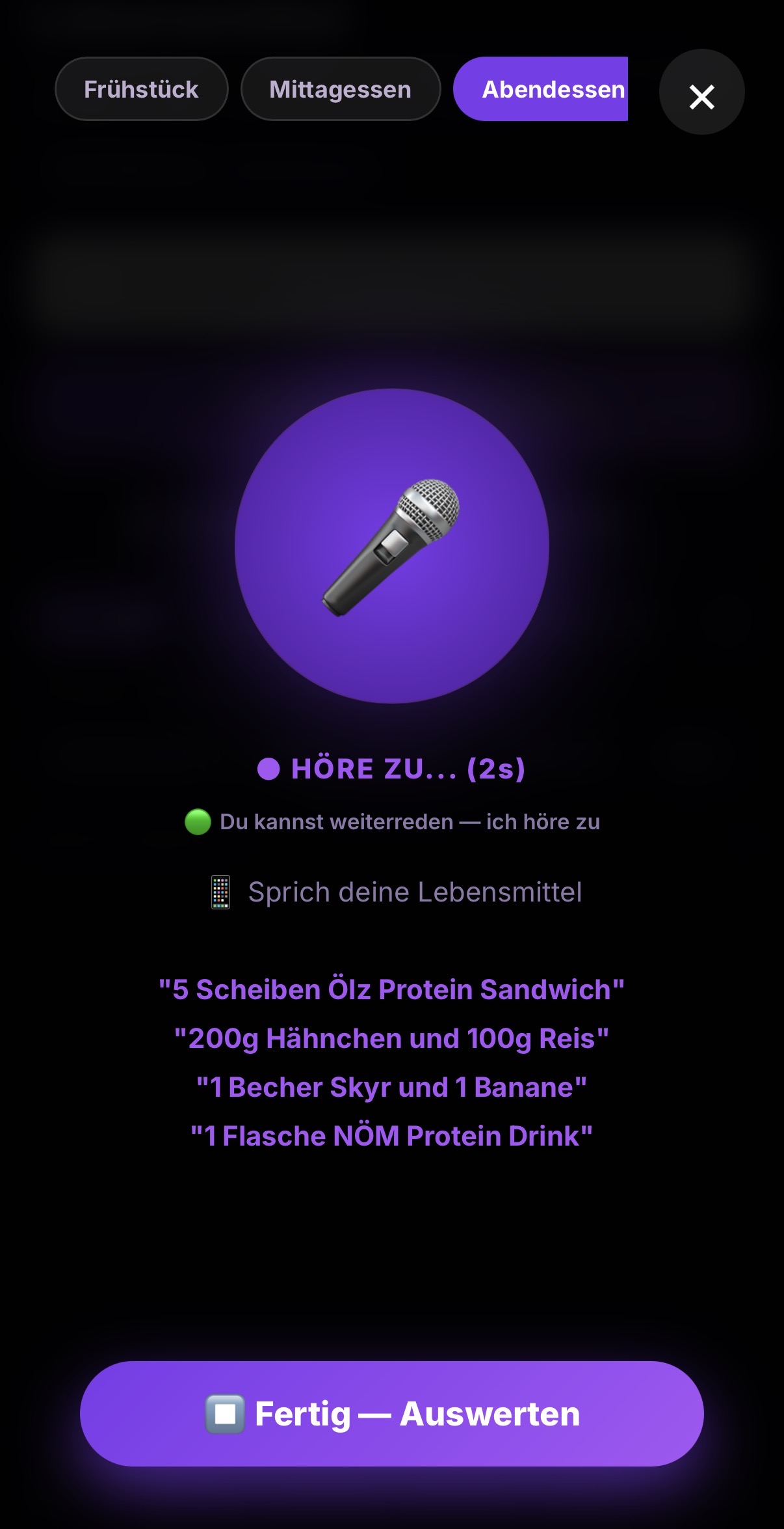Voice AI – Mahlzeit einfach einsprechen